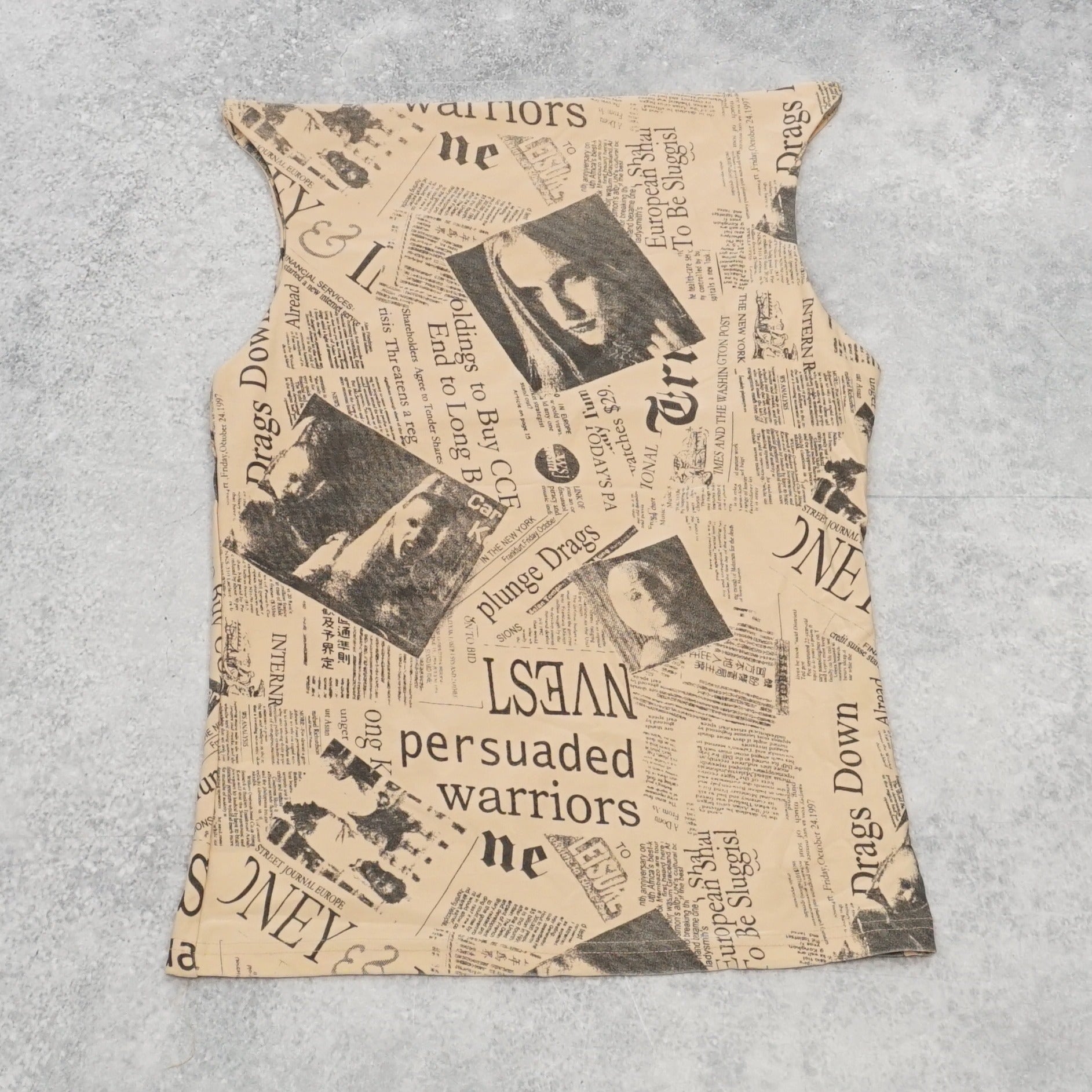 2000s Newspaper Print Cami Top