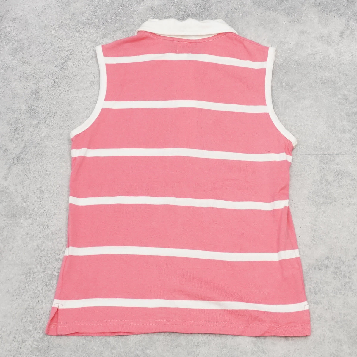 2000s Courreges Striped Sleeveless Polo Tank Top