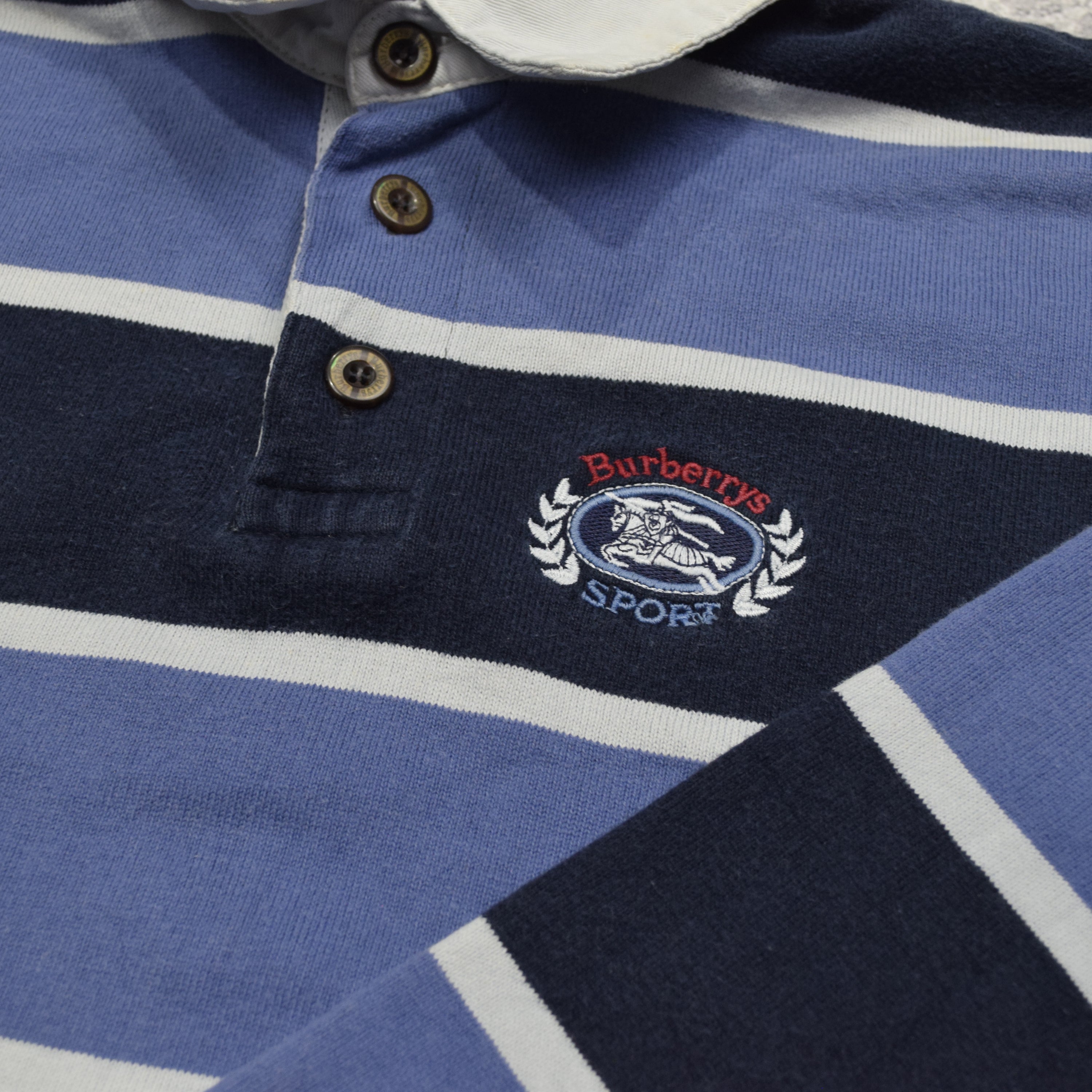 90s Burberrys Sport Striped Polo