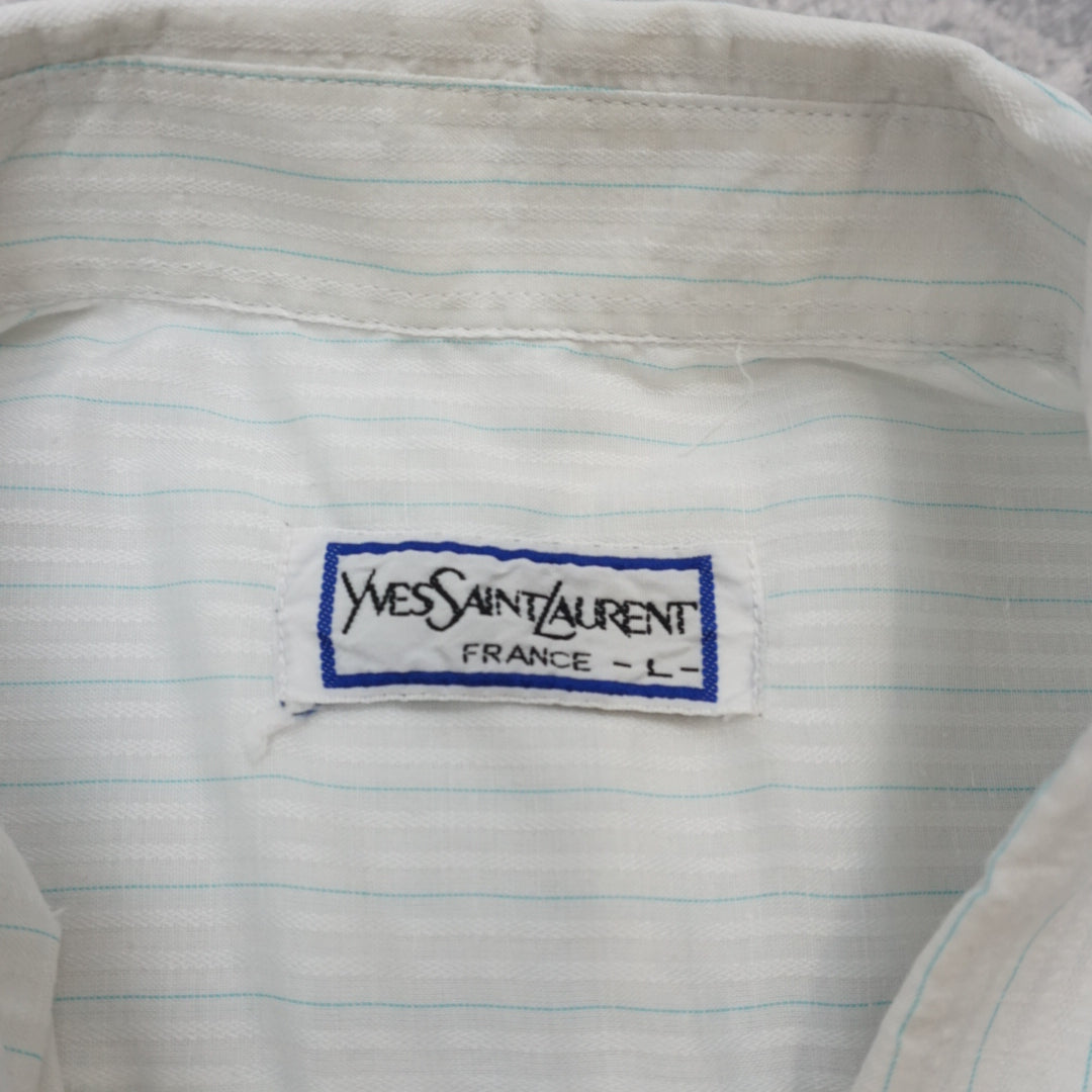 90s Yves Saint Laurent Striped Button Up Shirt