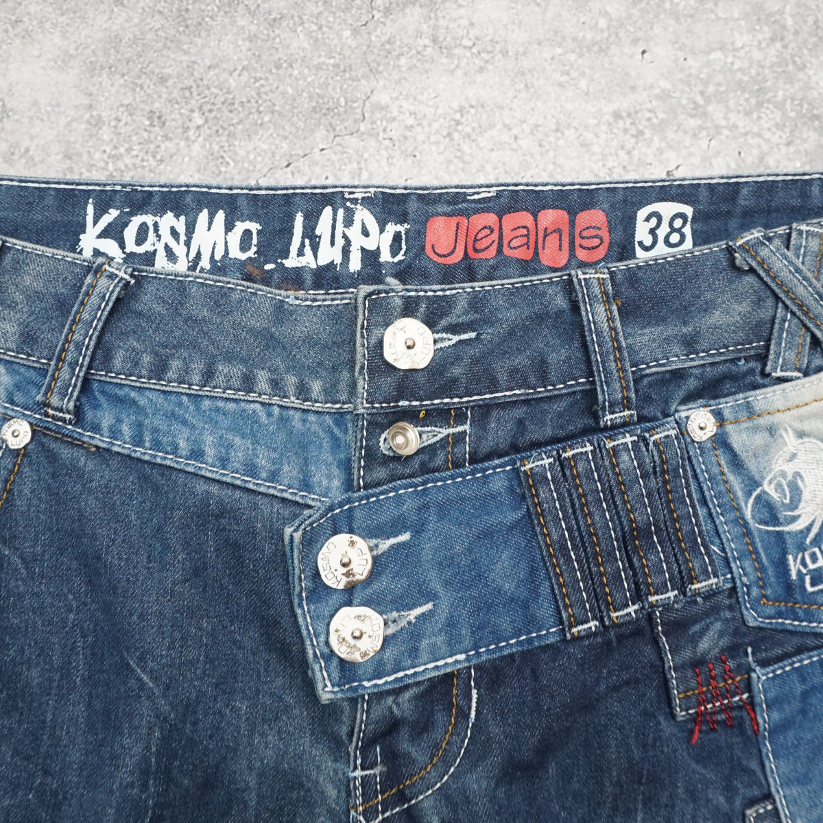 2000s Kosmo Lupo Patchwork Embroidered Jeans