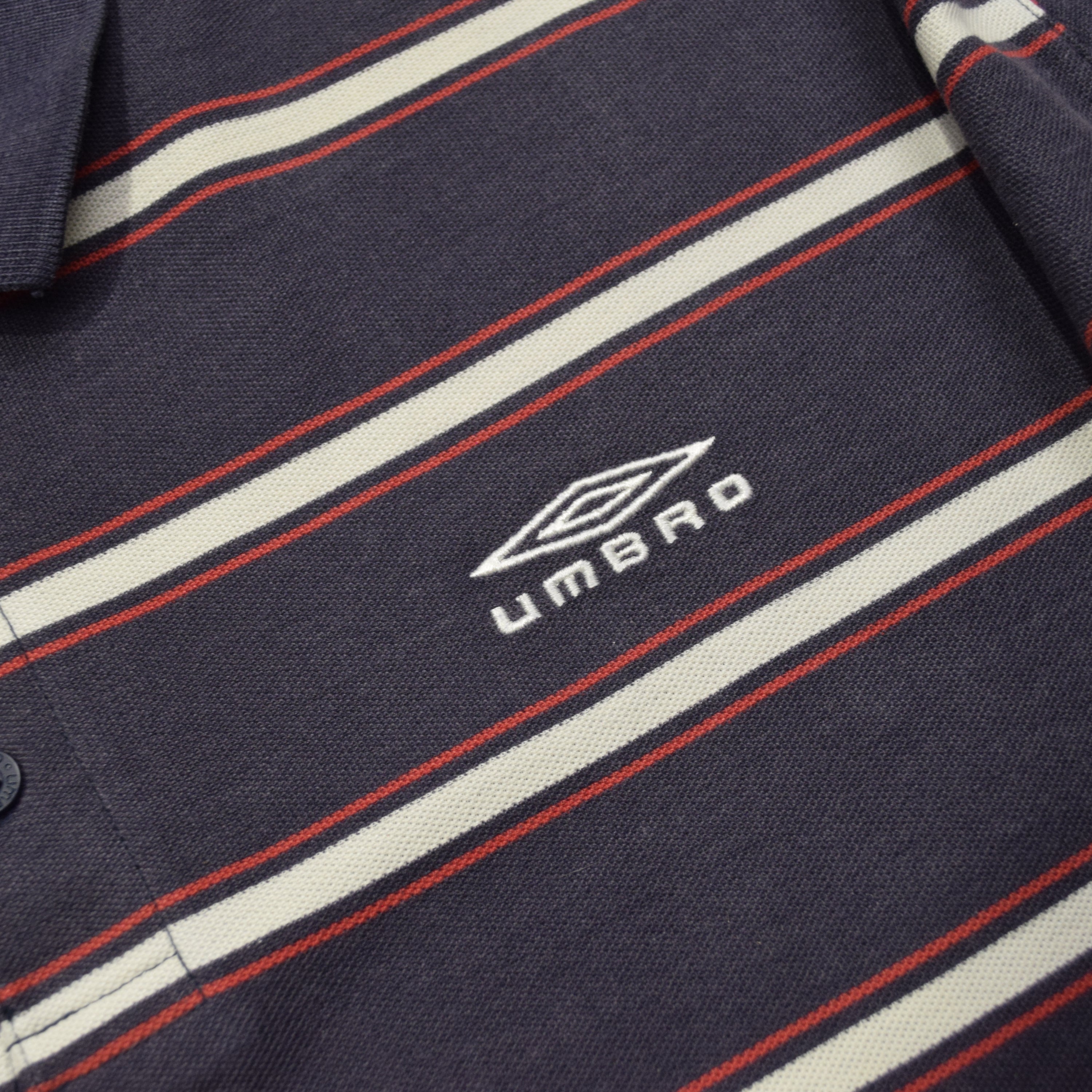 2000s Umbro Striped Polo