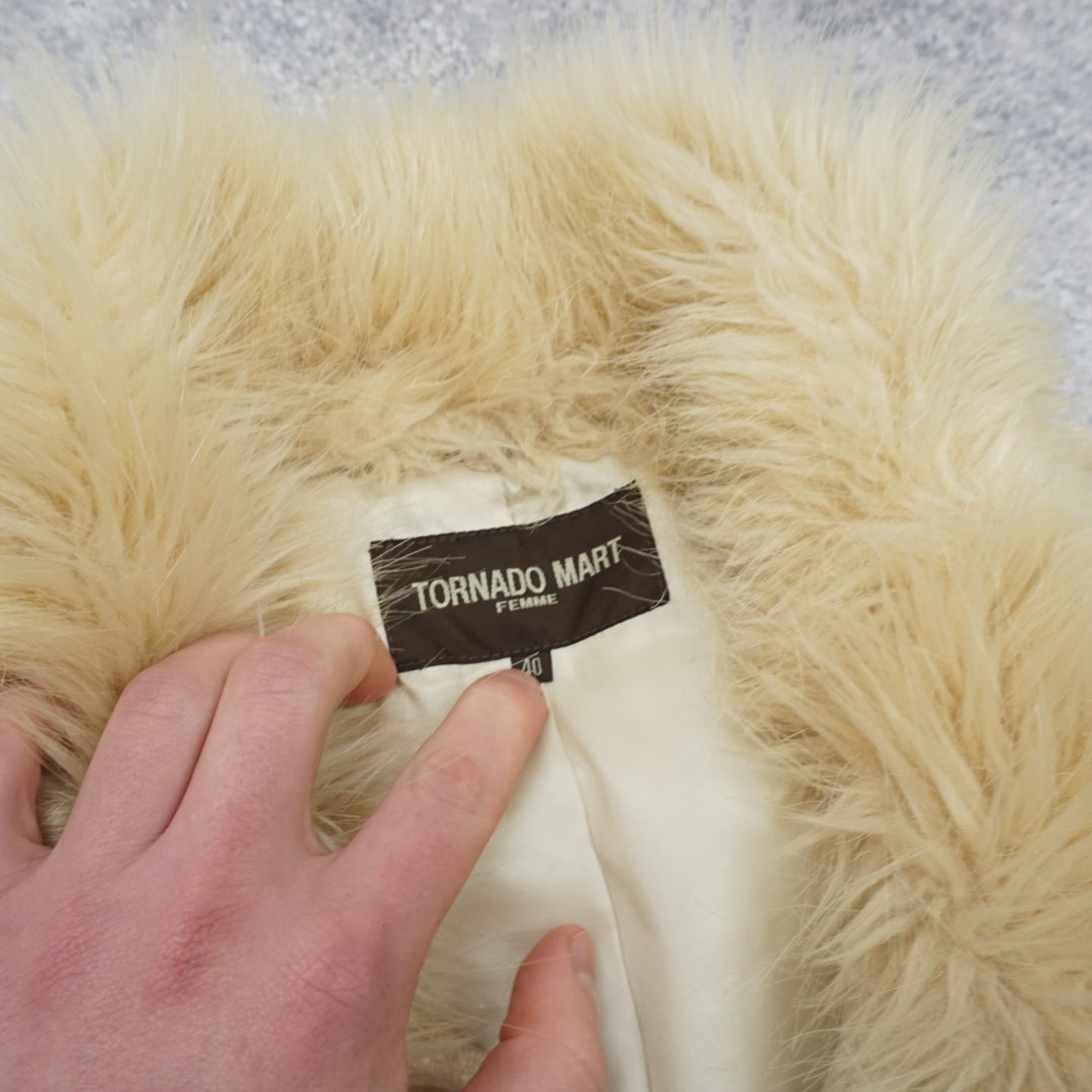 2000s Tornado Mart Faux Fur Trim Double Breasted Jacket