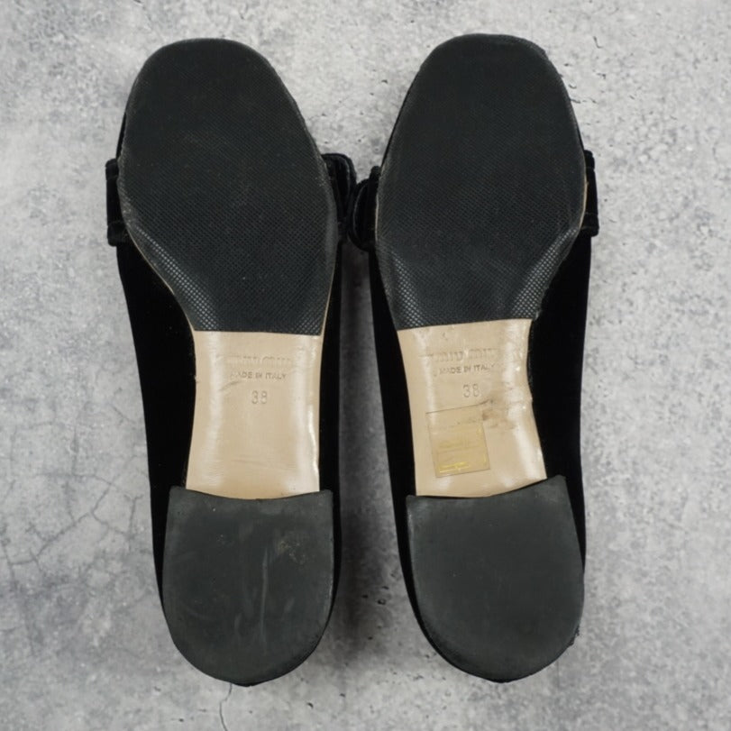 Miu Miu Velvet Flats Shoes
