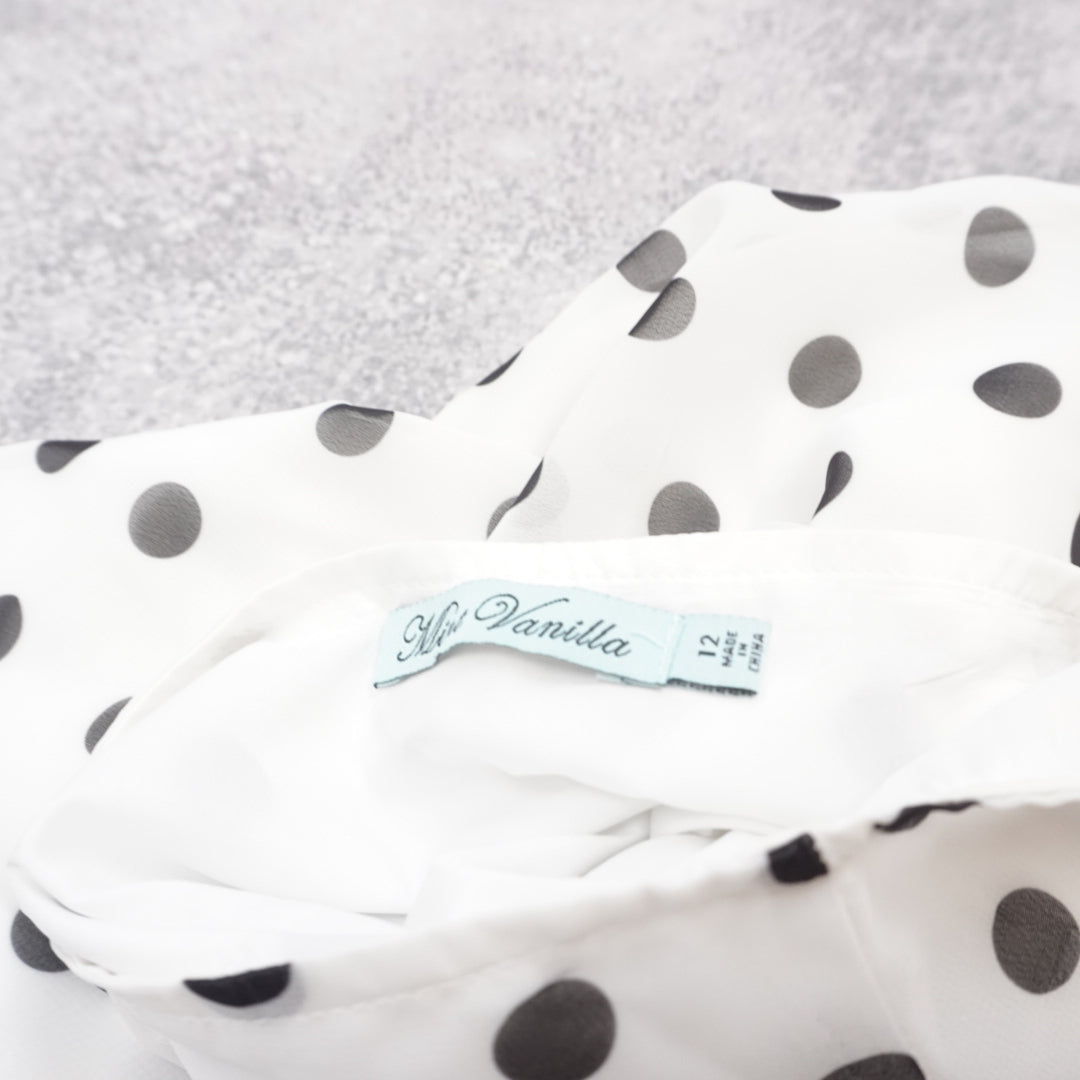 Mimi Vanilla Polka Dot Skirt
