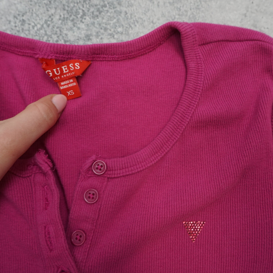 Guess Casual Ribbed Top Tee