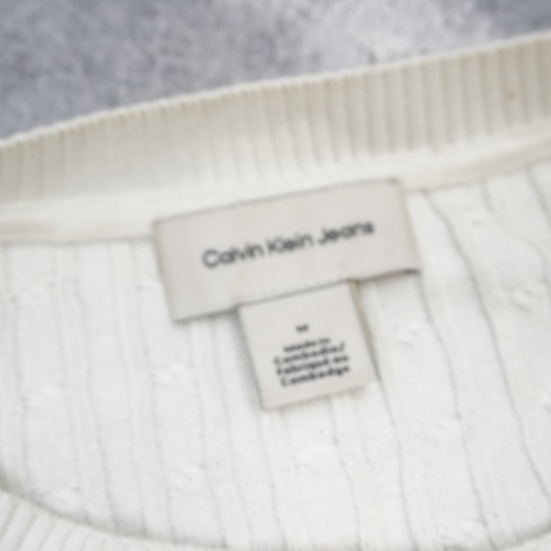 Calvin Klein Jeans Ribbed Knit Cropped Sweater