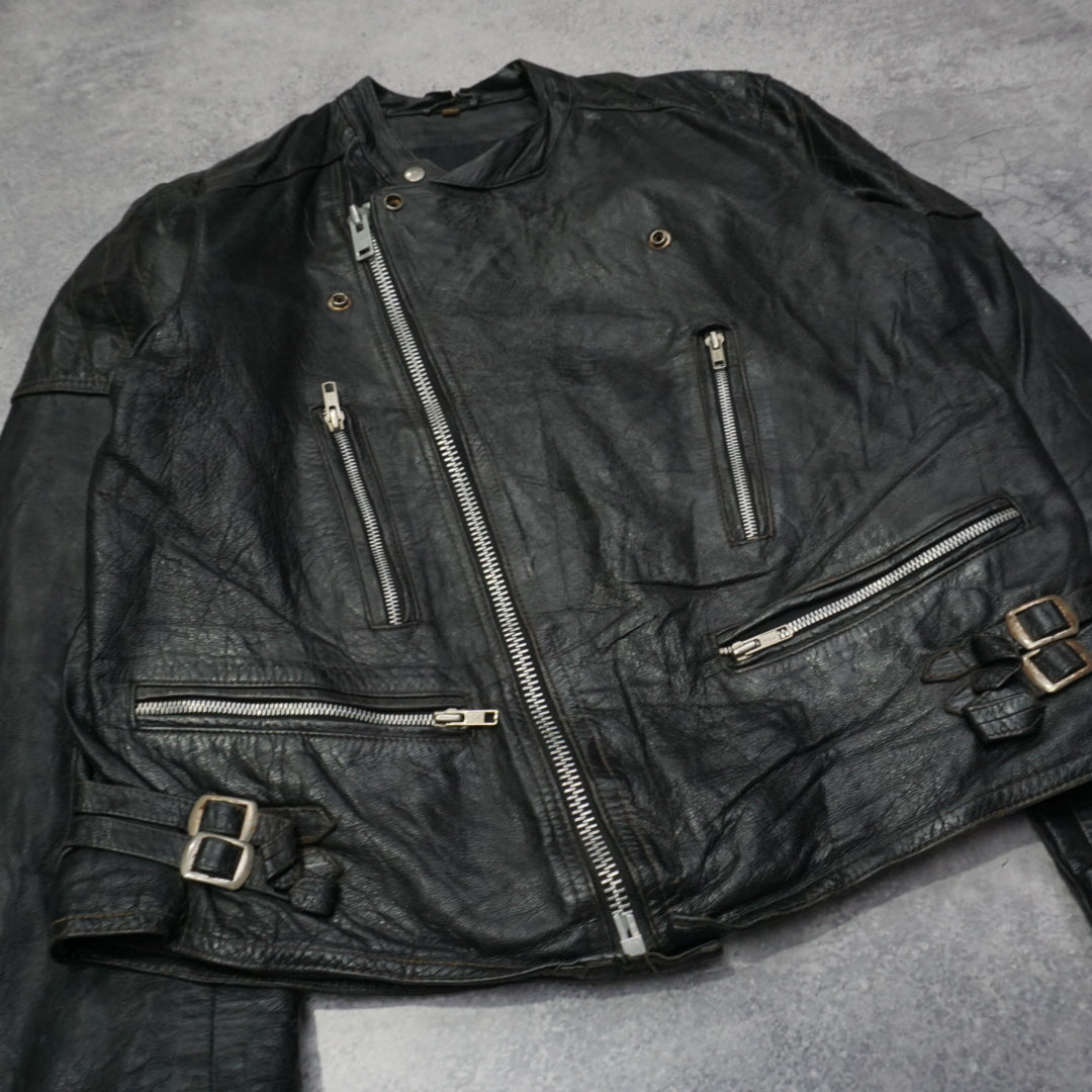 90s Biker Leather Jacket