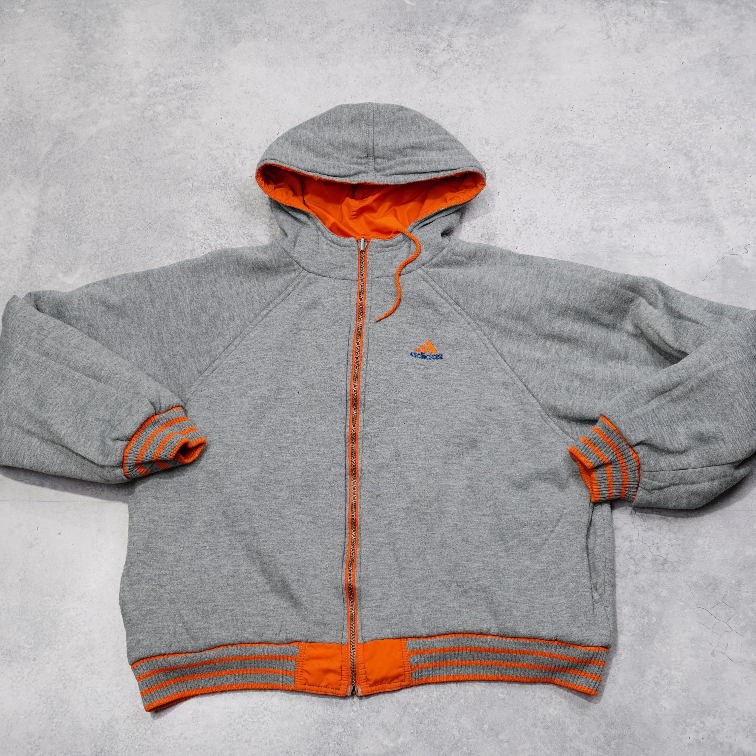 2000s Adidas Full Zip Orange Hoodie