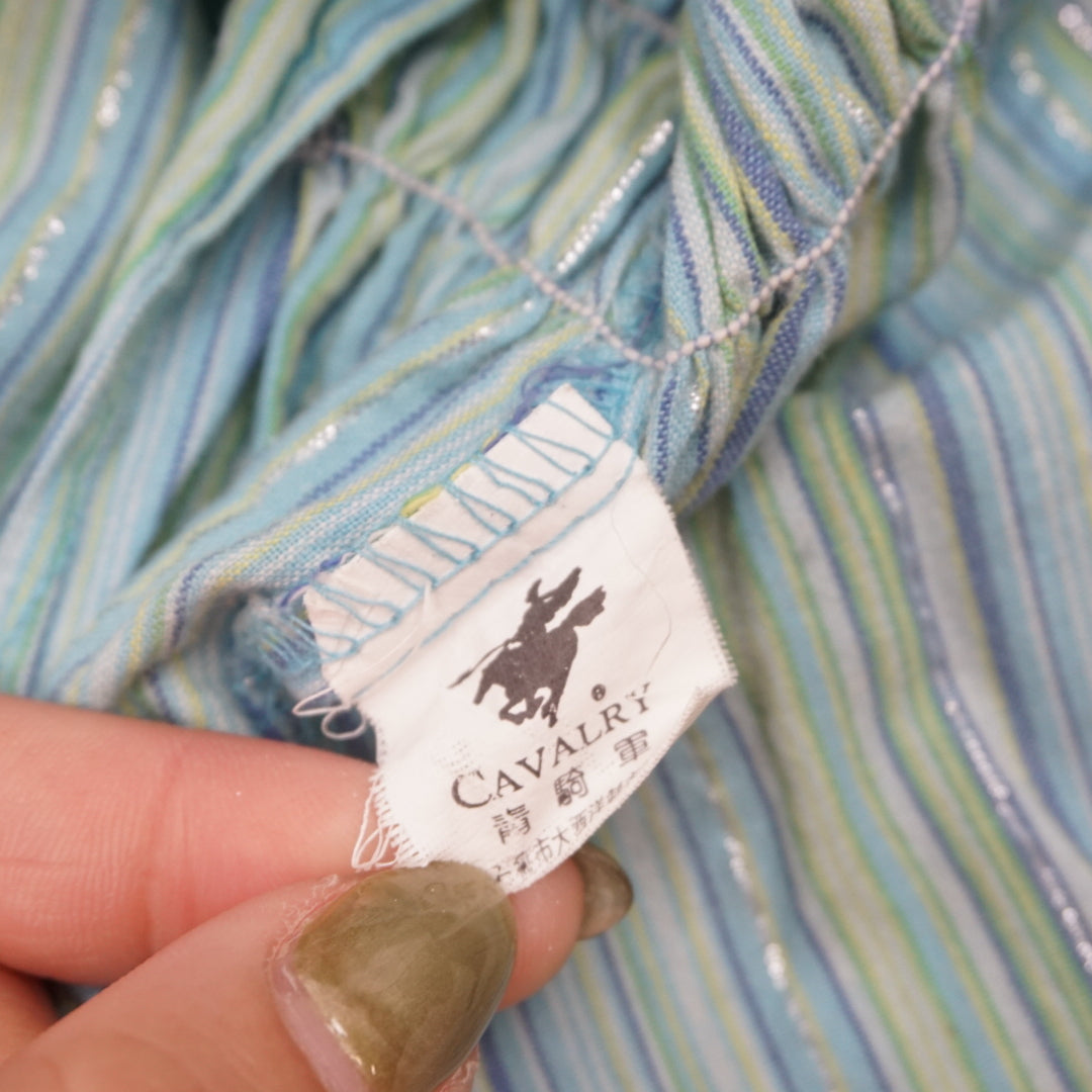 2000s Cavalry Striped Peplum Blouse