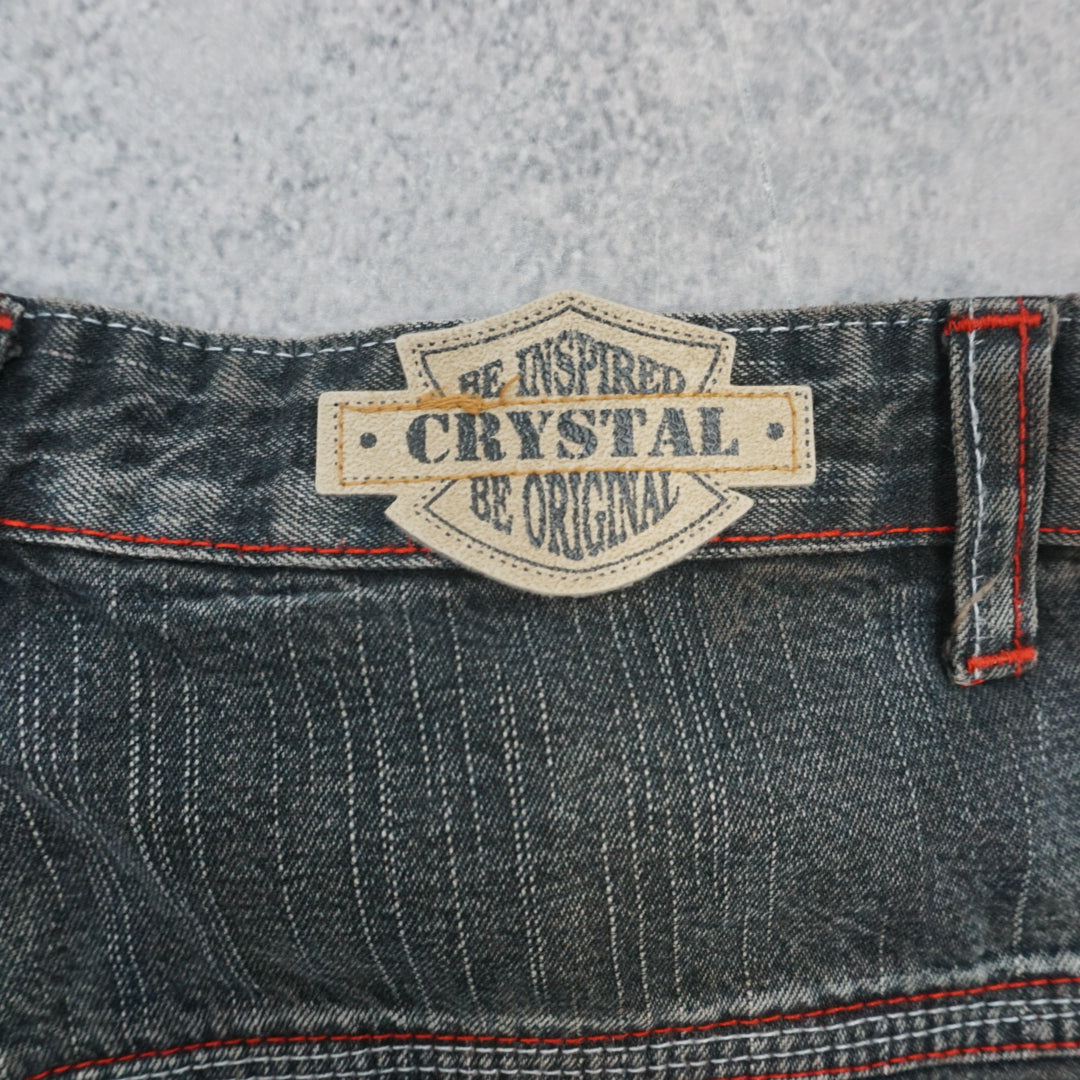 2000s Crystal Bootcut Embroidered Jeans