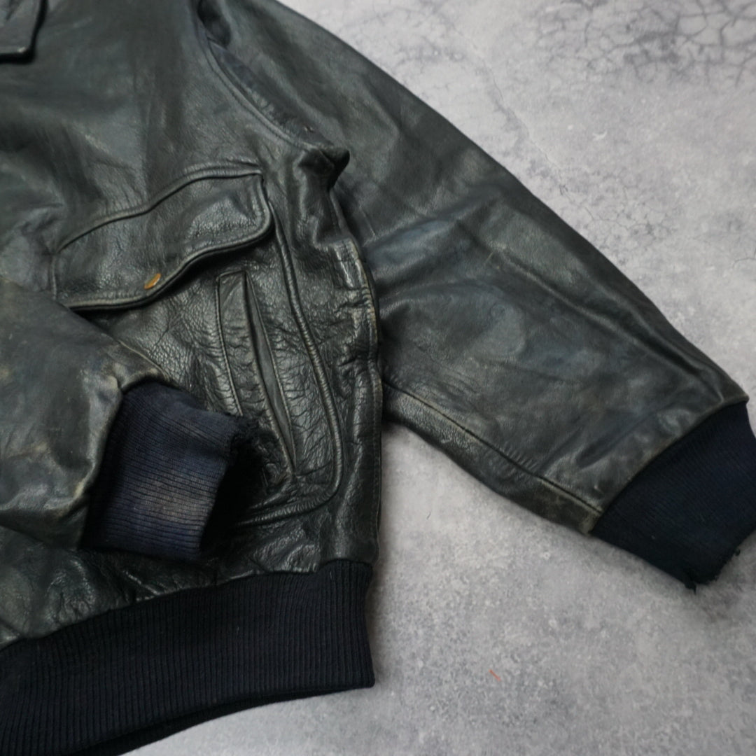 90s Aviator Leather Jacket