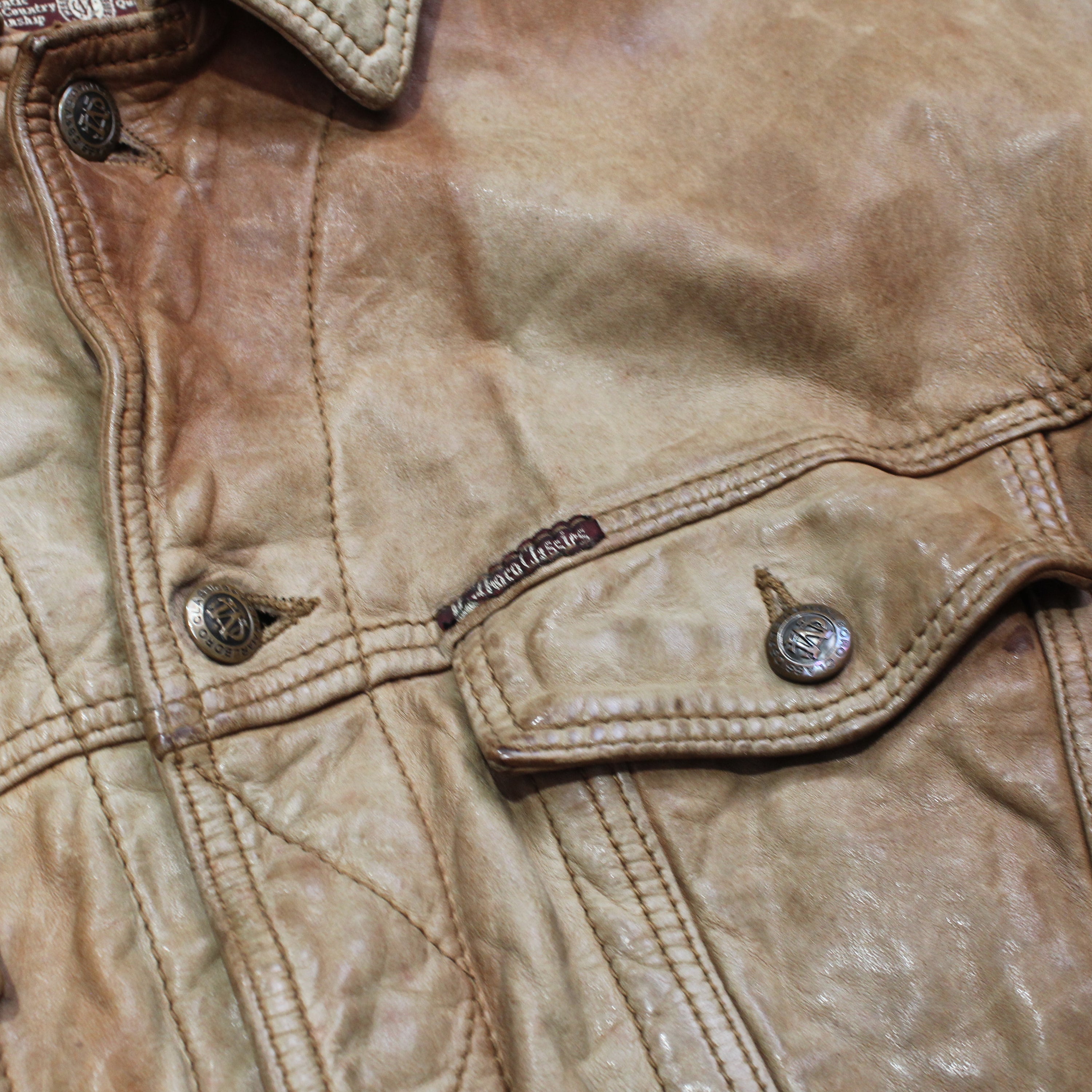 90s Marlboro Classics Trucker Leather Jacket
