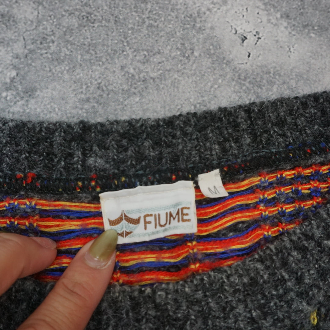 90s Fiume Argyle Crewneck Knit Sweater