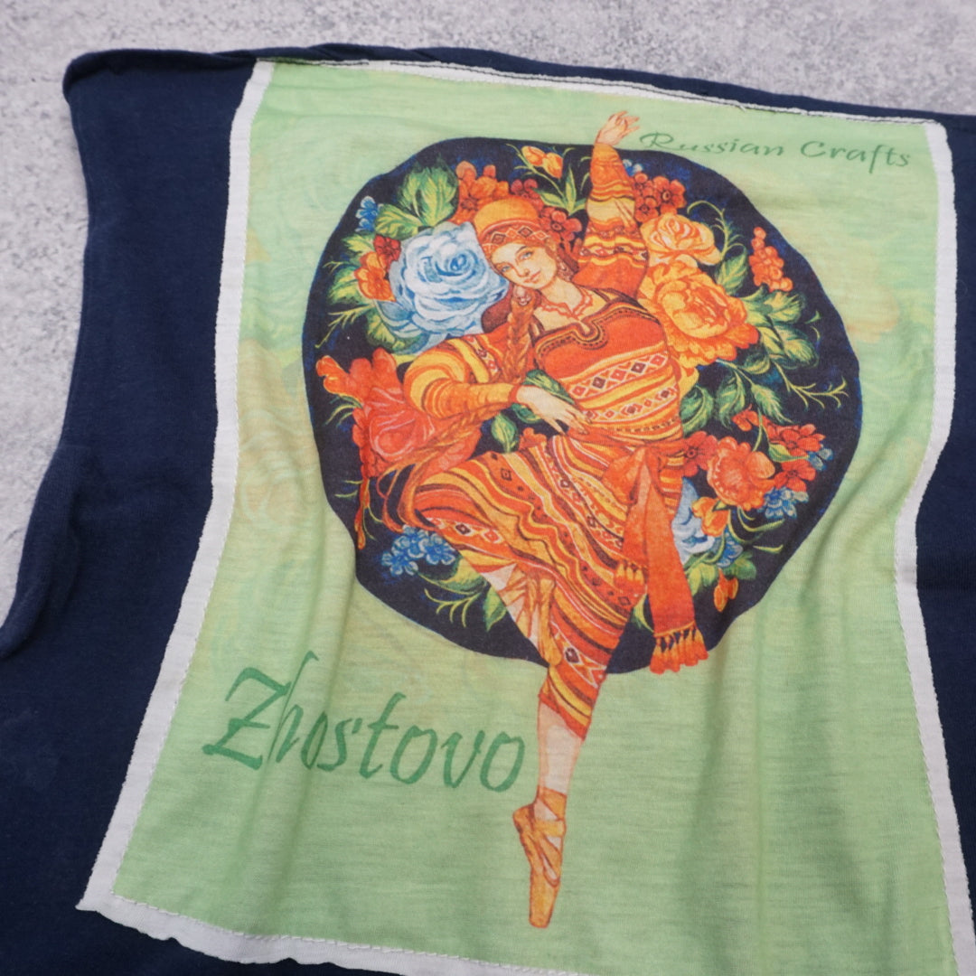 2000s Russian Crafts Graphic Cami Top