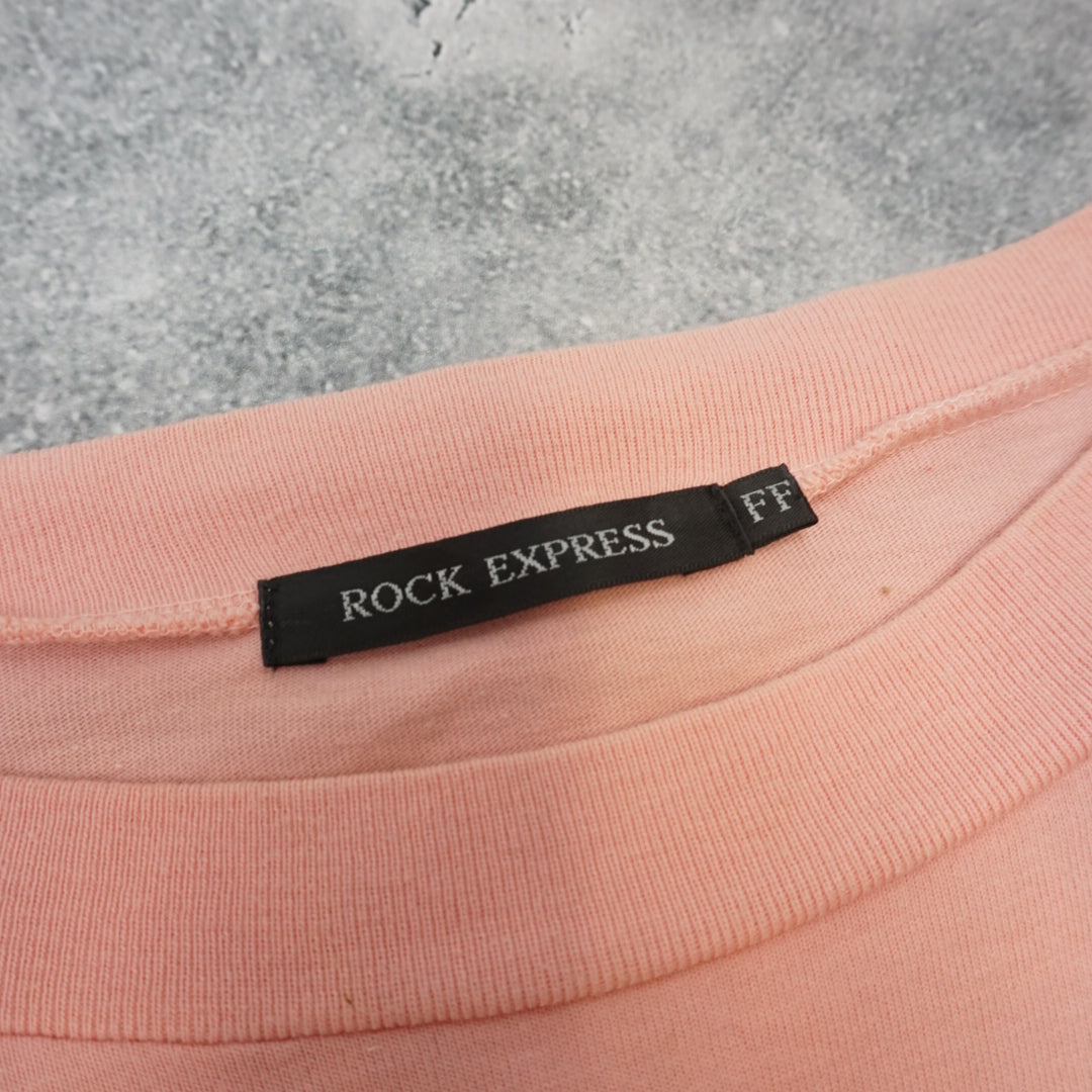 2000s Rock Express Rock Jeans Graphic Boat Neck Top Long Sleeve