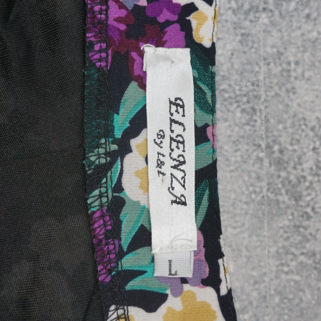 2000s Elenza By L&L Floral Tiered Mini Skirt