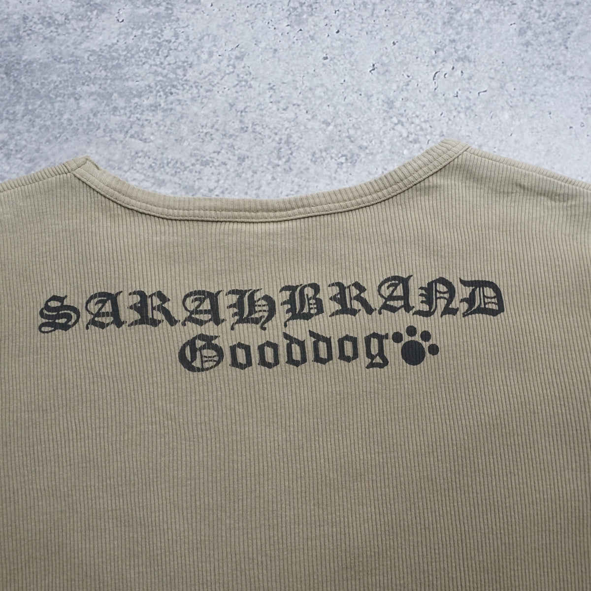 2000s Sarah Brand Khaki Ribbed T-Shirt