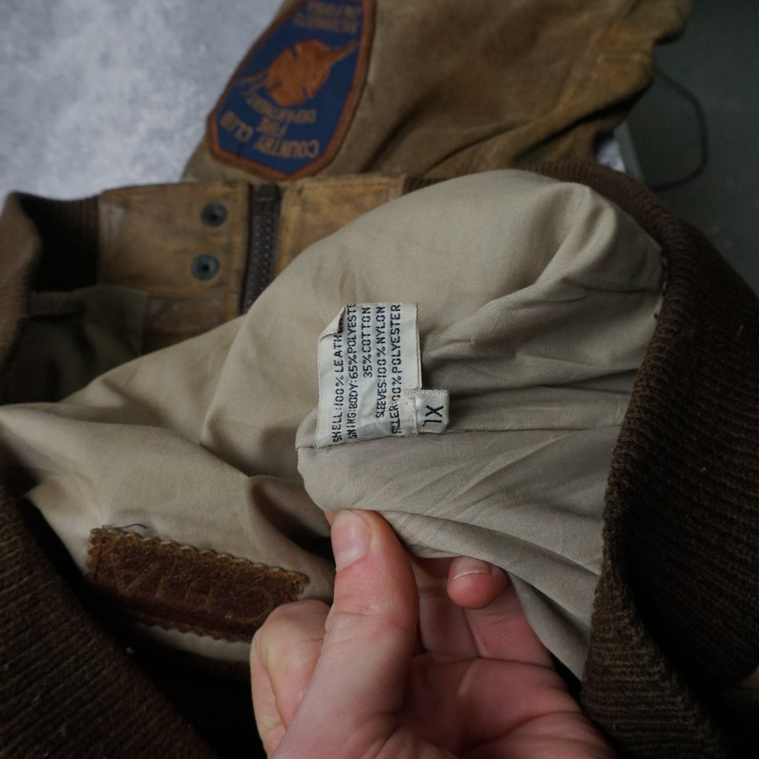 90s Aviator Leather Jacket