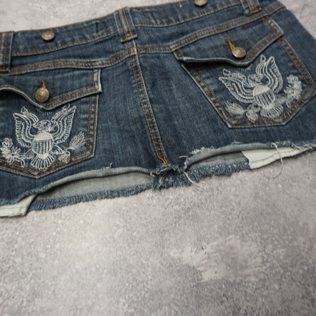 2000s Miss Sandler Denim Mini Skirt