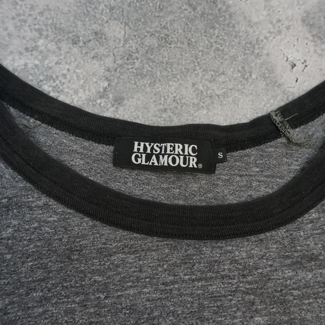 Hysteric Glamour Ringer Graphic Cropped T-Shirt