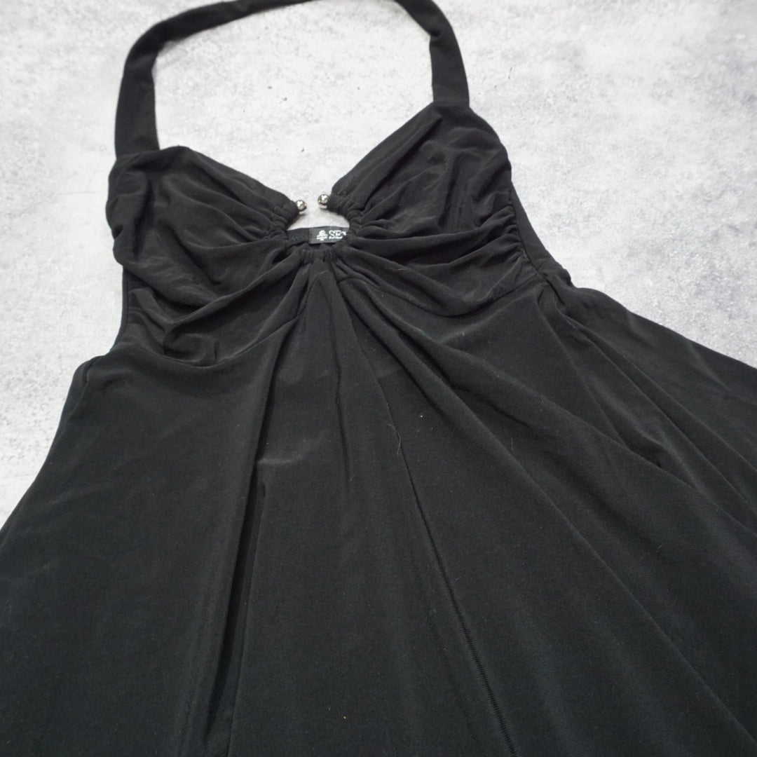 2000s Sexy Silk Halterneck Top