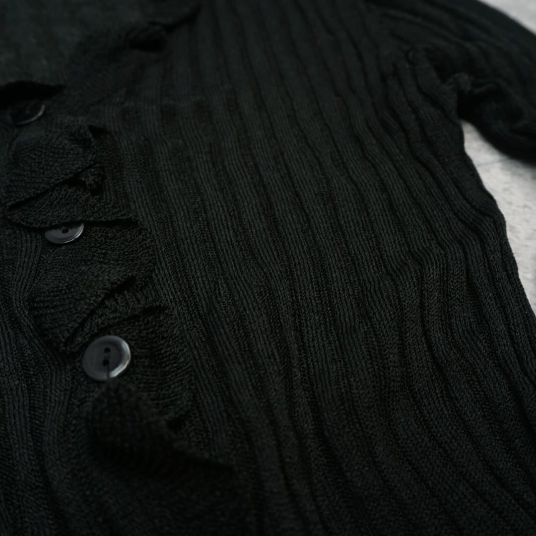 Ruffle Ribbed Cardigan