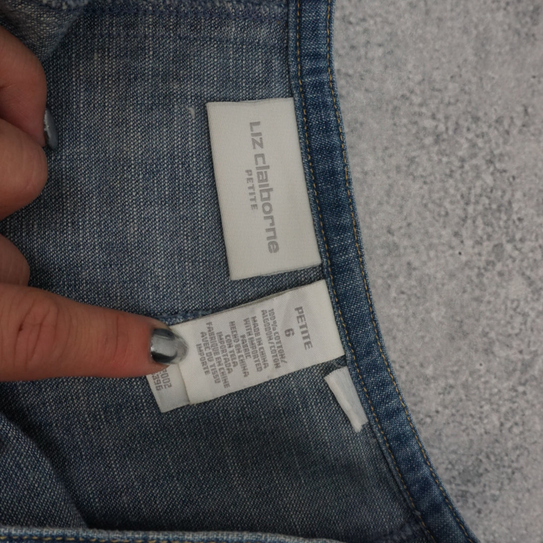 Liz Claiborne Denim Paneled Flared Skirt