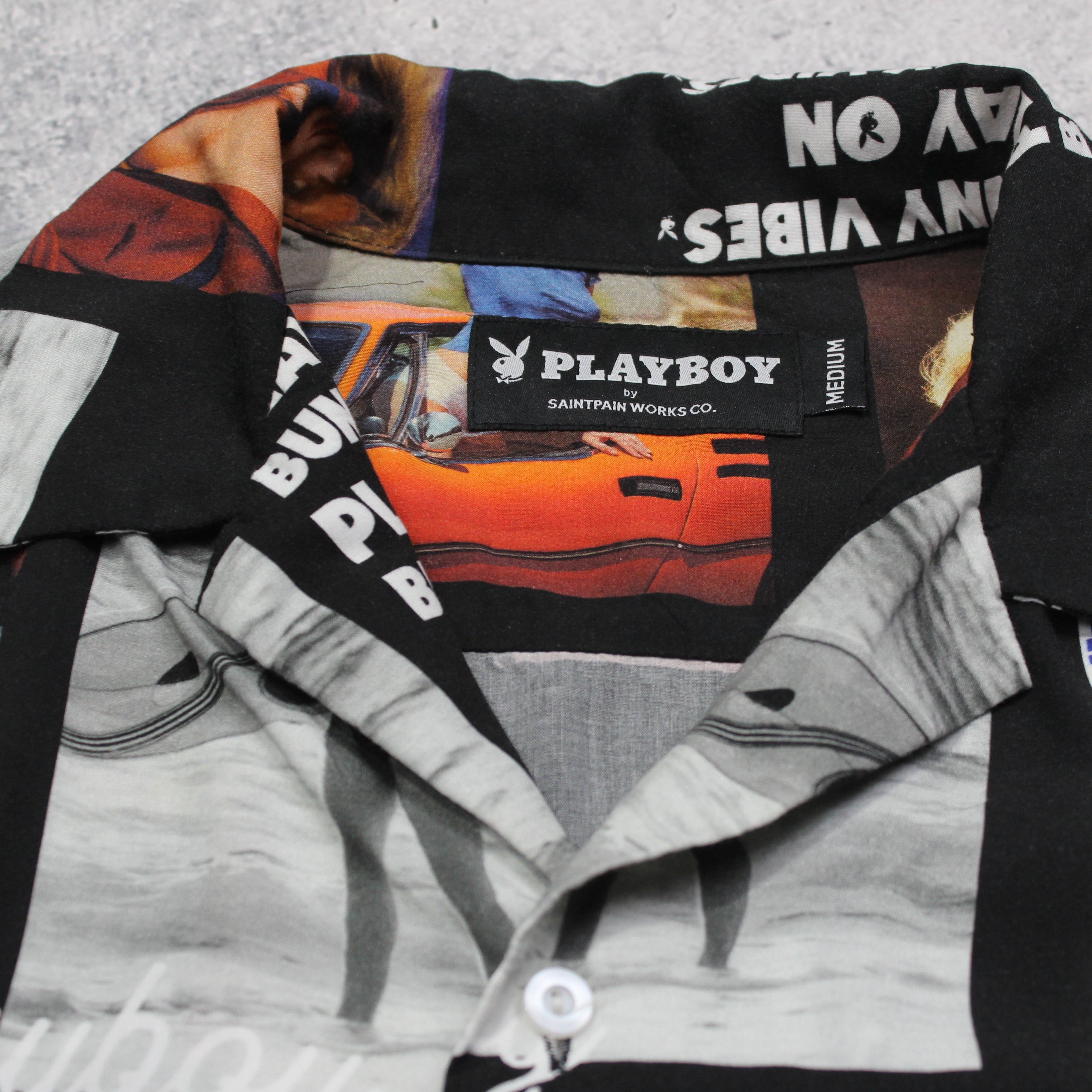 Playboy Graphic Print Button Up