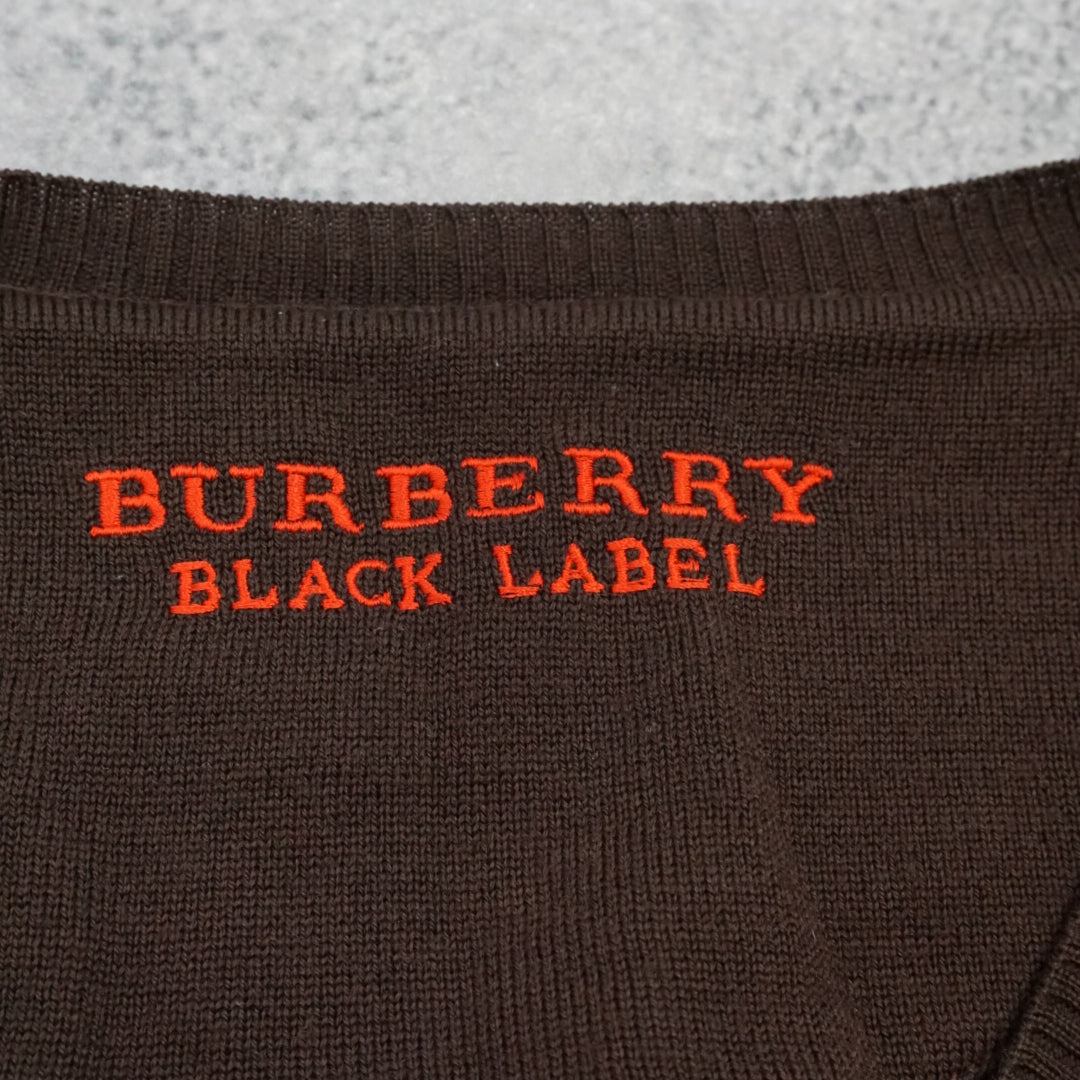 2000s Burberry Black Label V-Neck Sweater