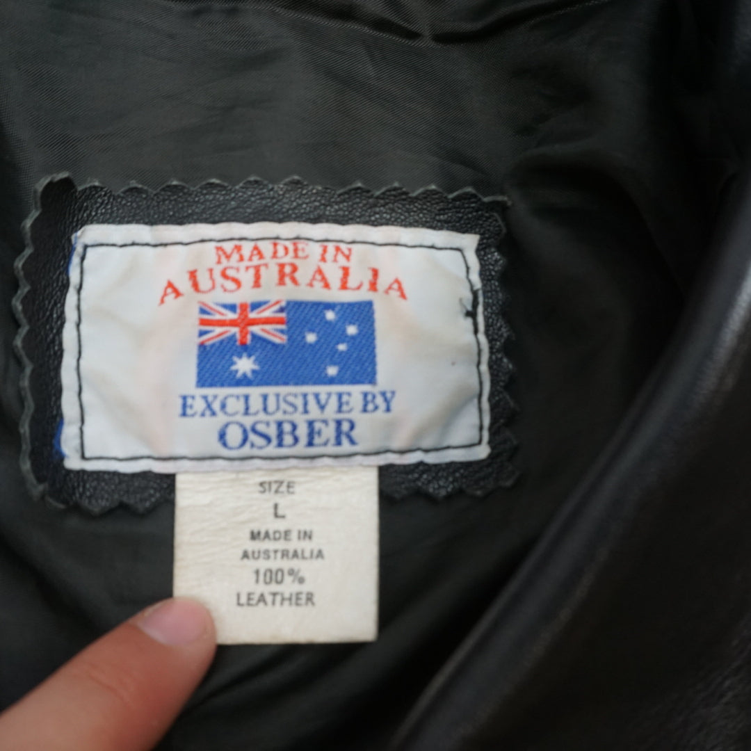 90s Osber Australian Made Bomber Leather Jacket