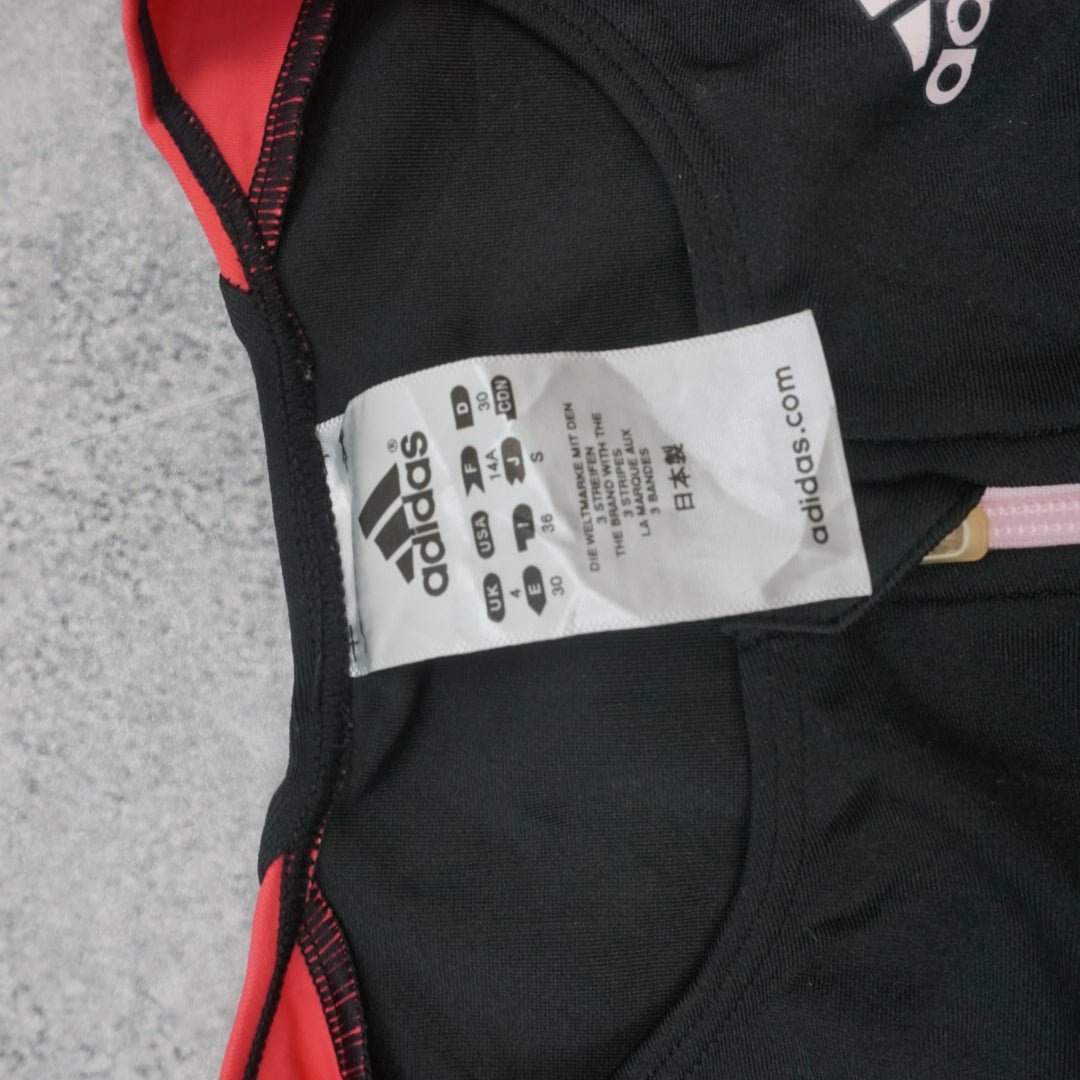 2000s Adidas Athletic Zip Three Stripe Vest Top