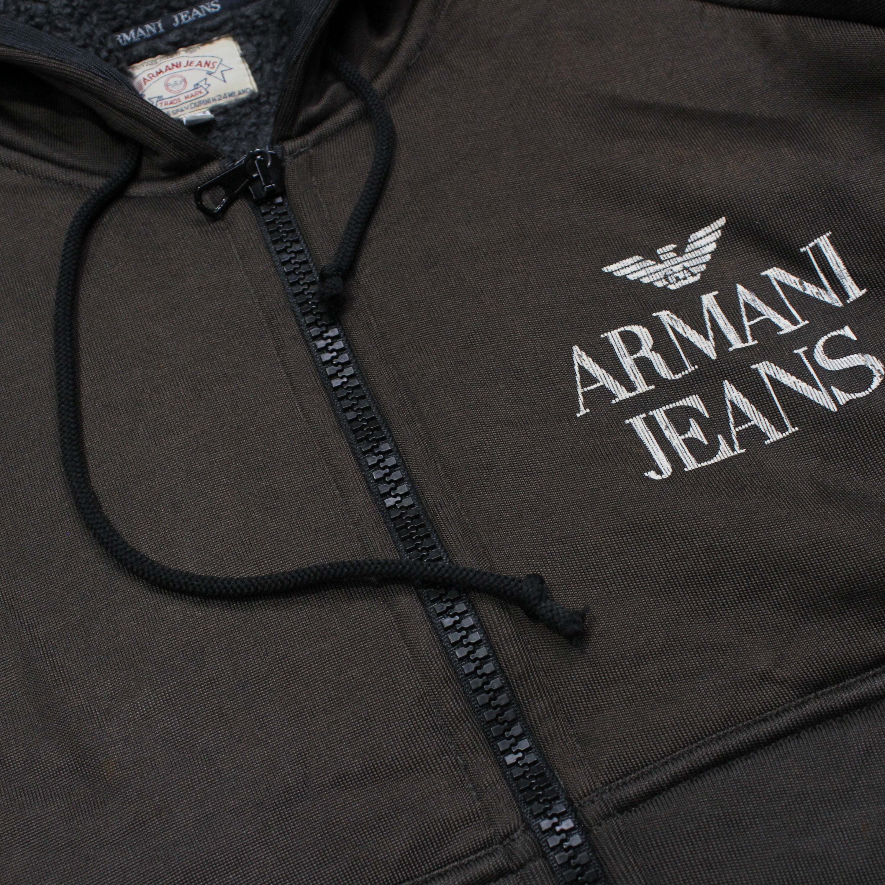 2000s Armani Jeans Fleece Lined Hoodie