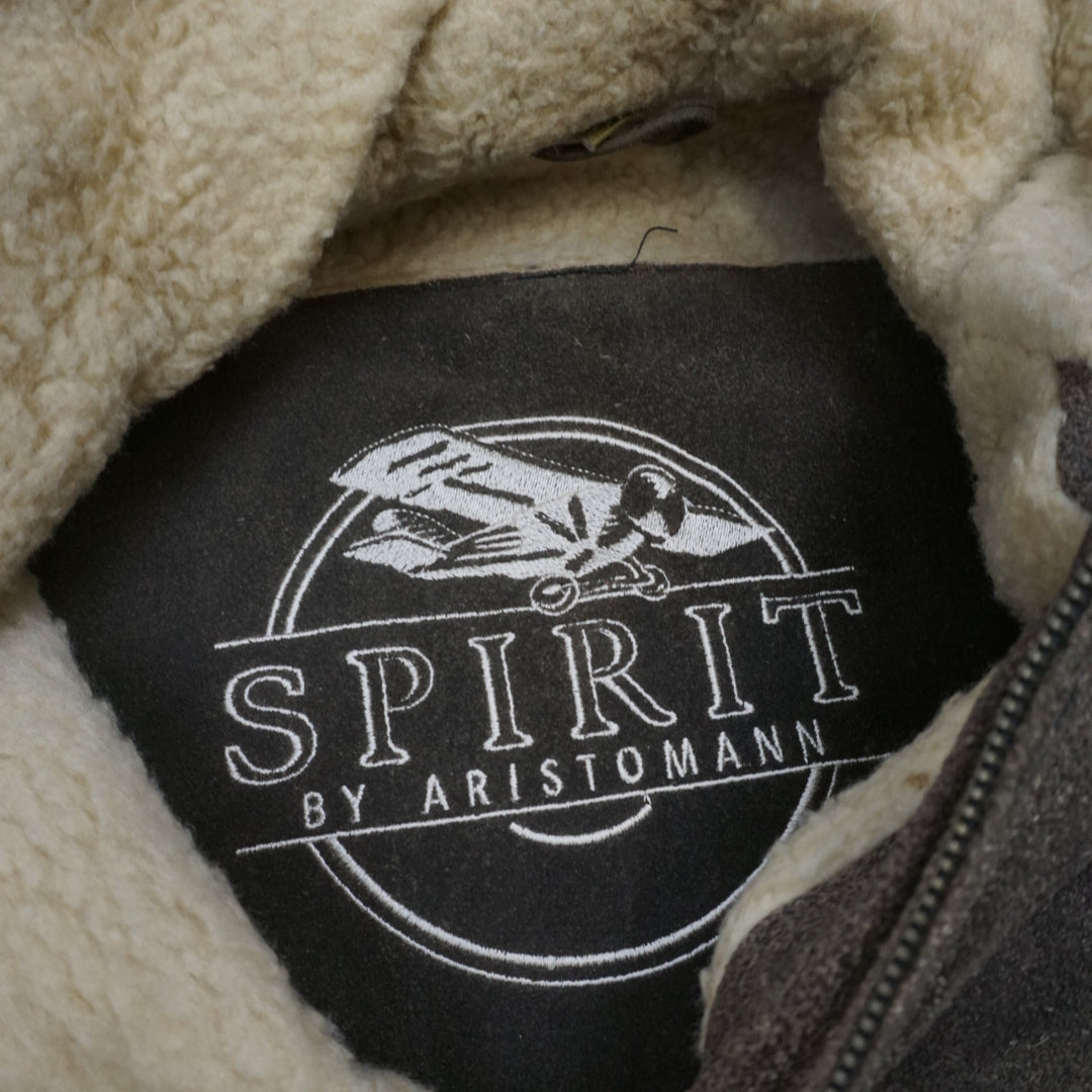90s Spirit By Aristomann Shearling Suede Buckle Leather Jacket Aviator