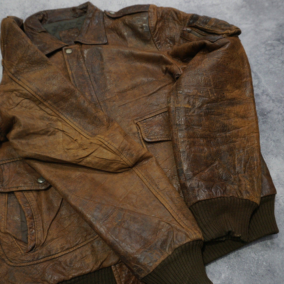 2000s Aviator Leather Jacket