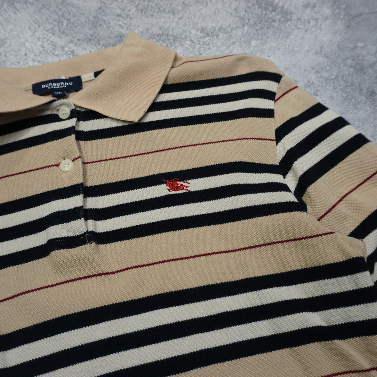 2000s Burberry Striped Polo