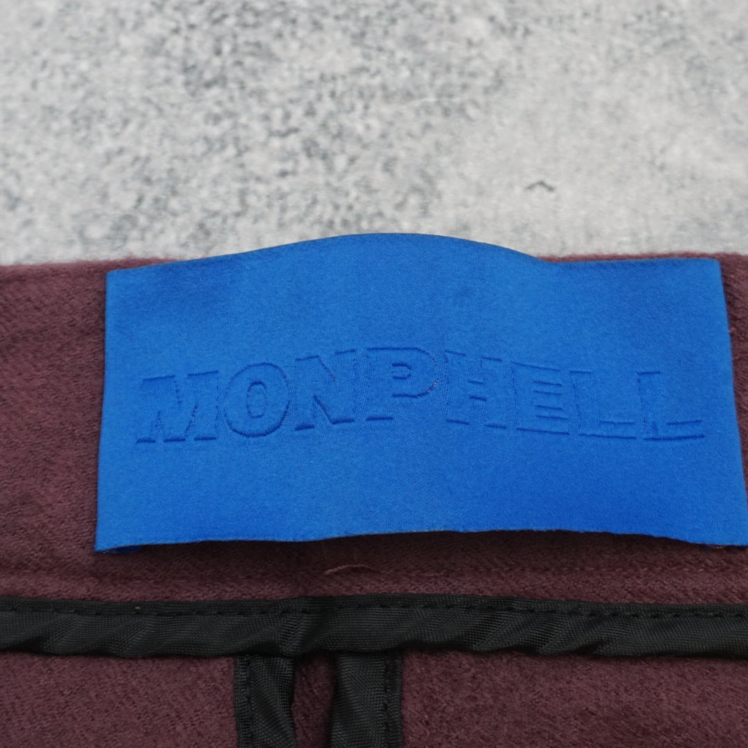 Monphell Yuna Wool Burgandy pleated Shorts