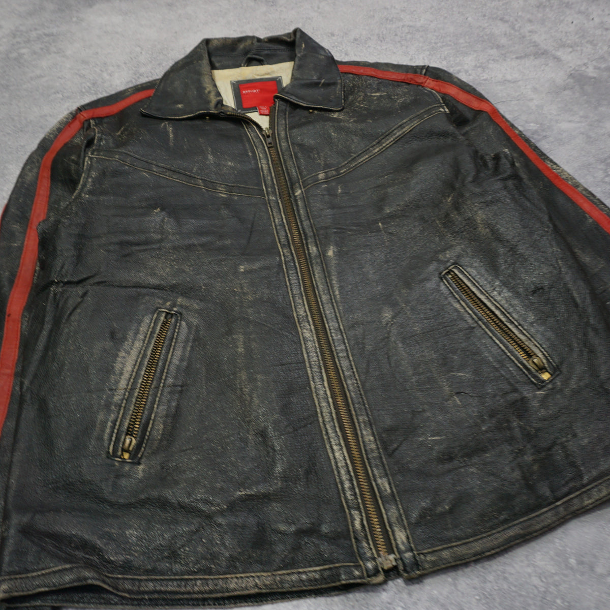 2000s Report Racer Style Leather Jacket