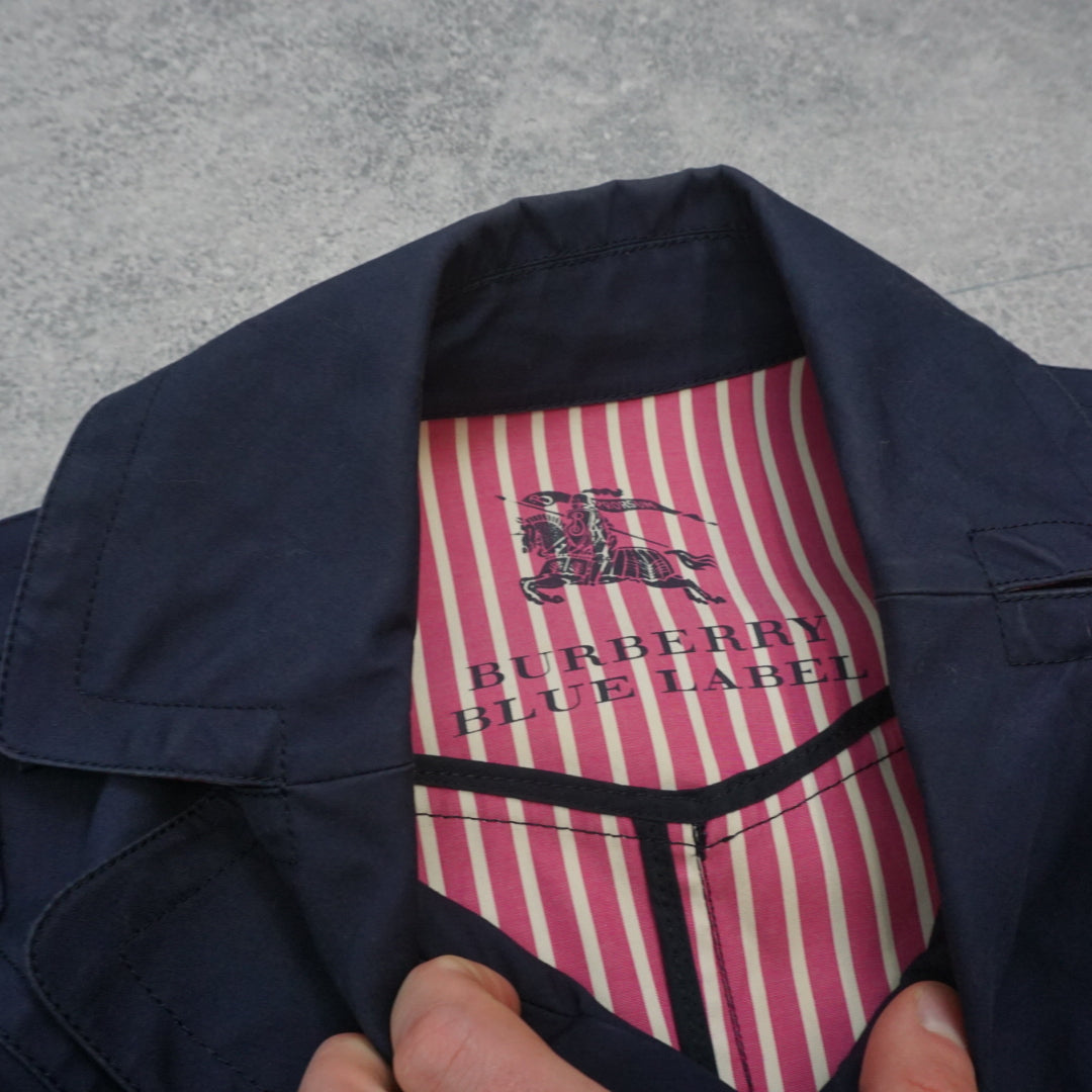 2000s Burberry Blue Label Navy Double Breasted Jacket
