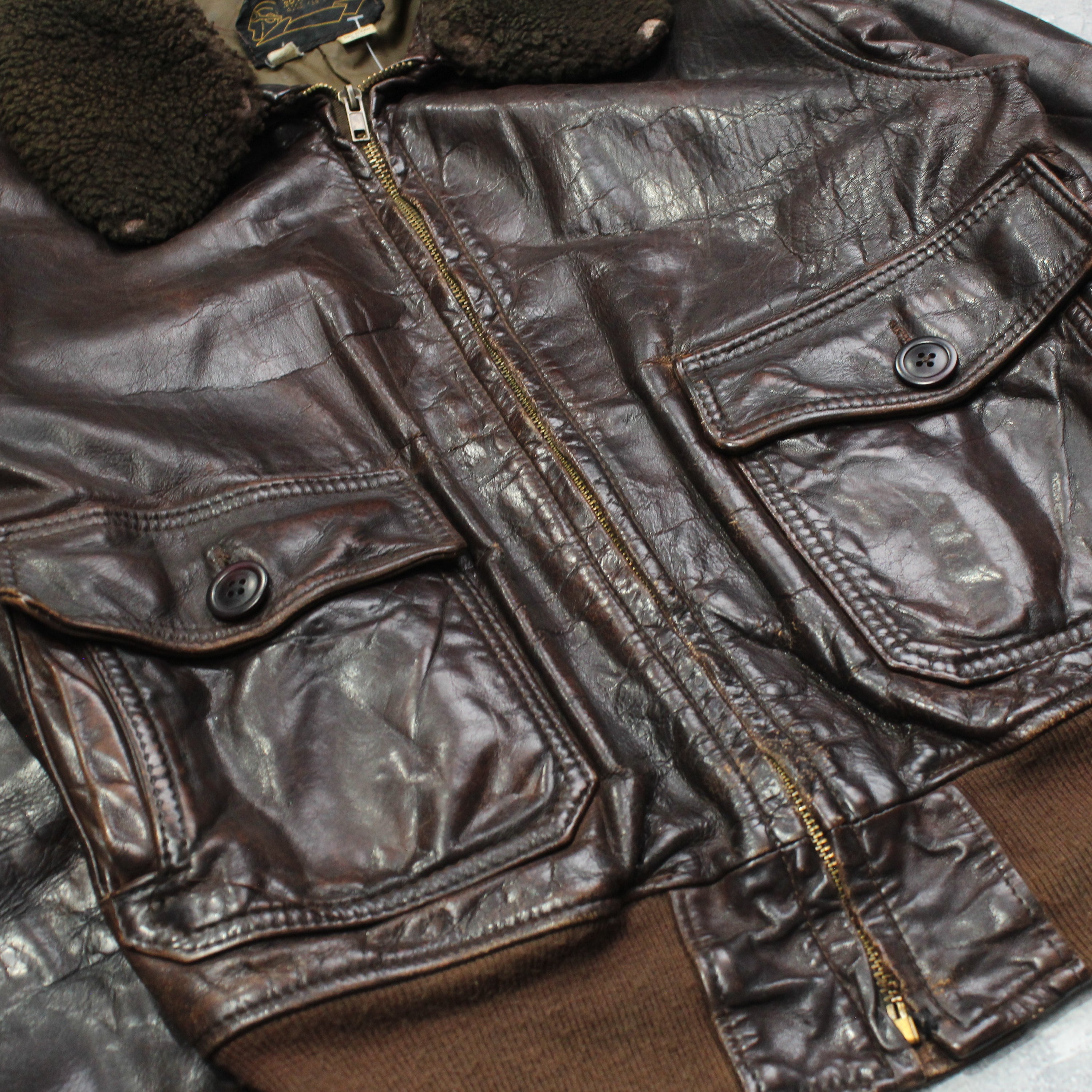 70s Aviator Leather Jacket
