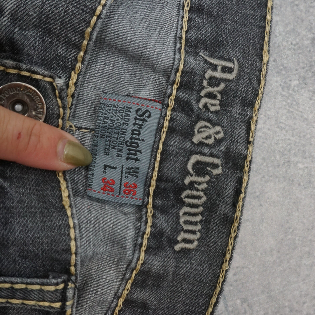 2000s Axe & Crown Straight Leg Grey Washed Jeans