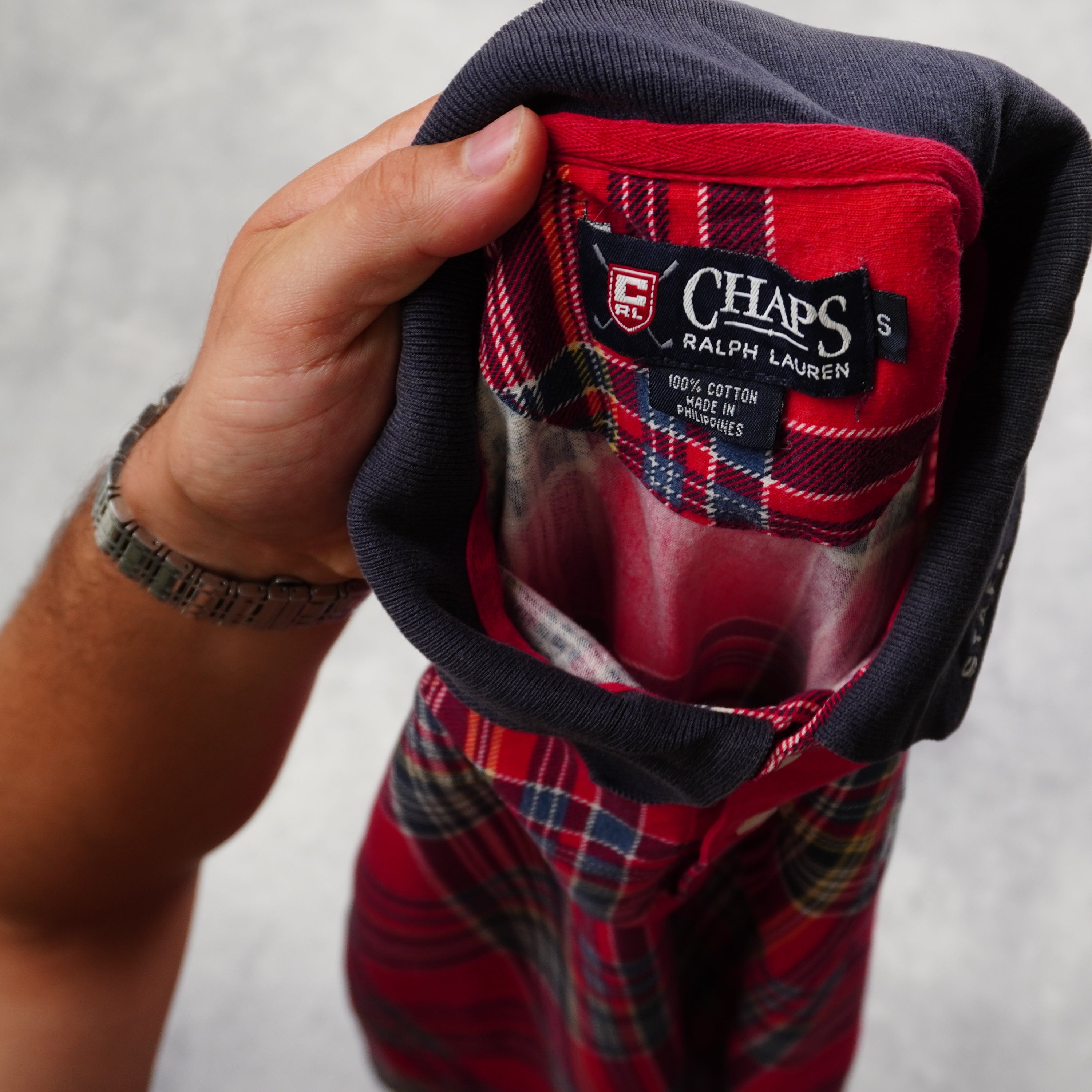 Chaps Plaid Casual Button Up