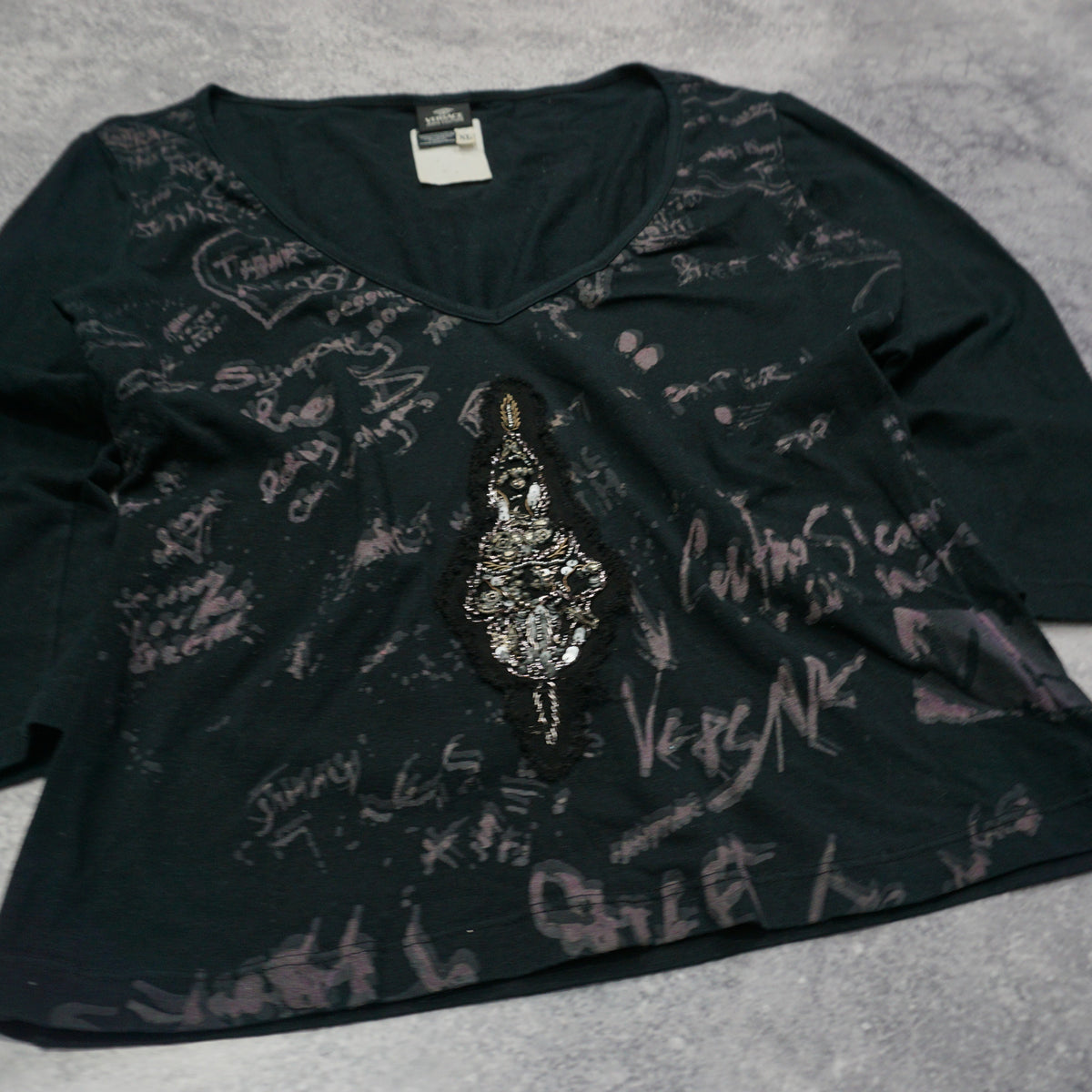2000s Versace Graphic Embellished Top