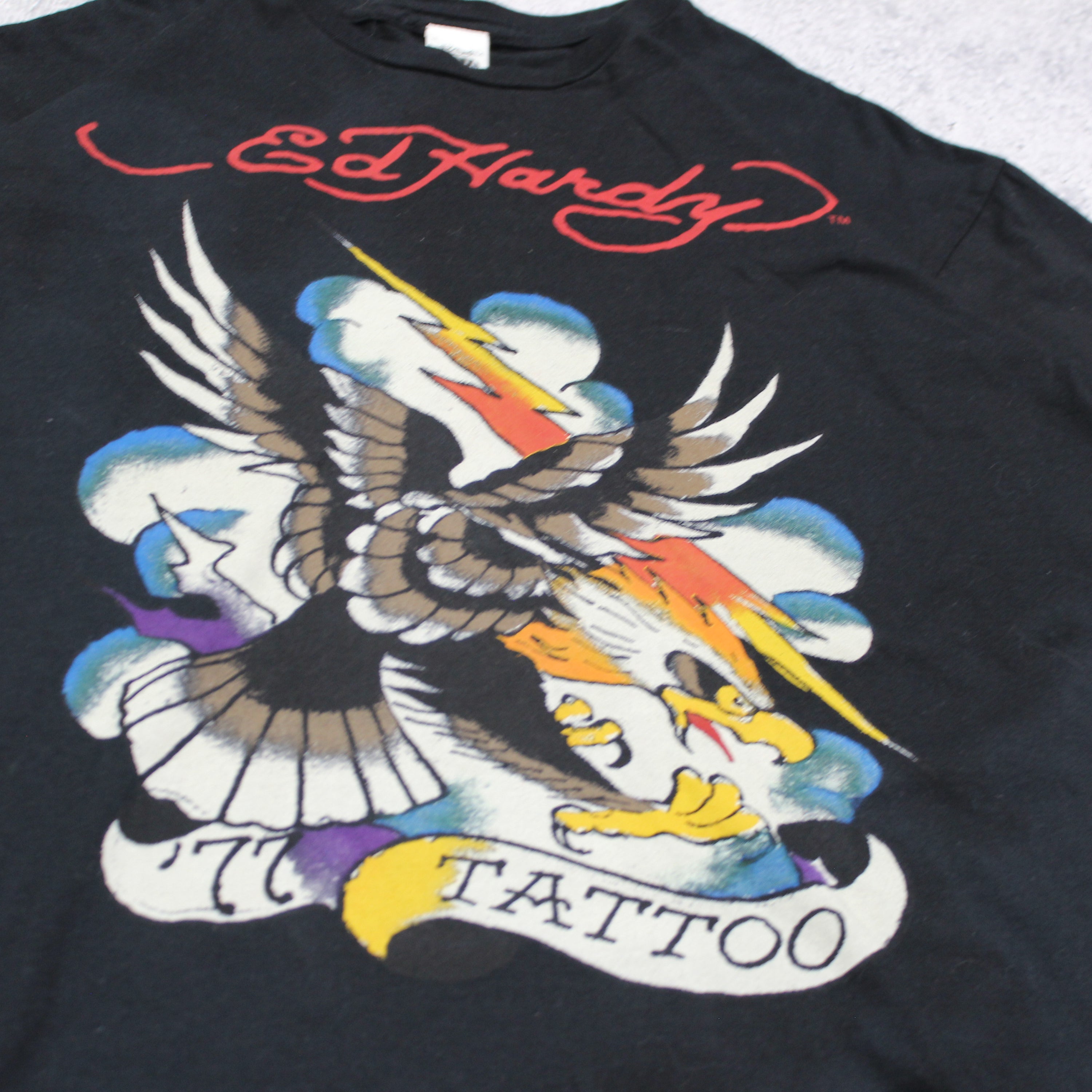 2000s Ed Hardy Tattoo Print T-Shirt