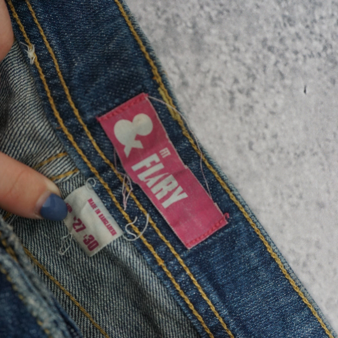 2000s Flair Flared Distressed Jeans