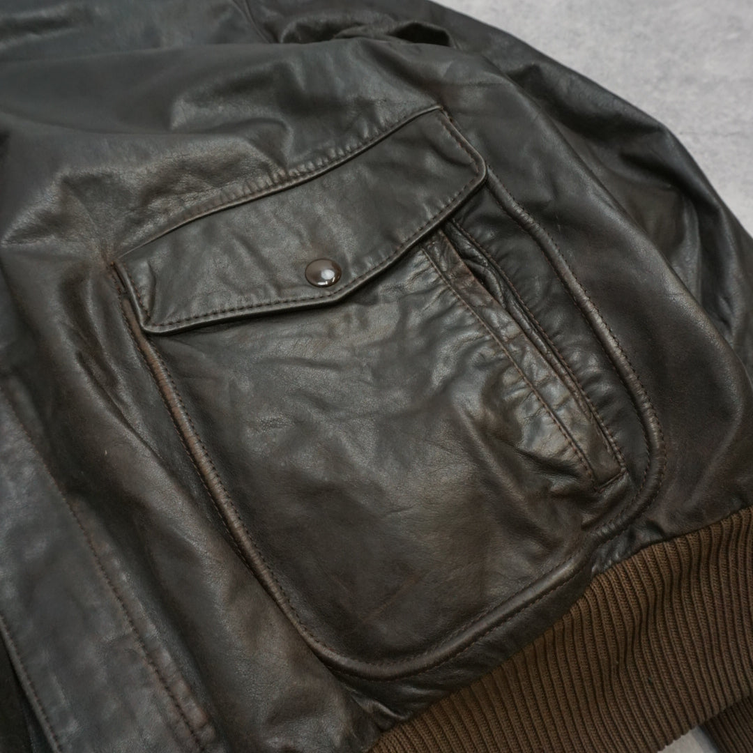 80s A2 Flight Bomber Leather Jacket