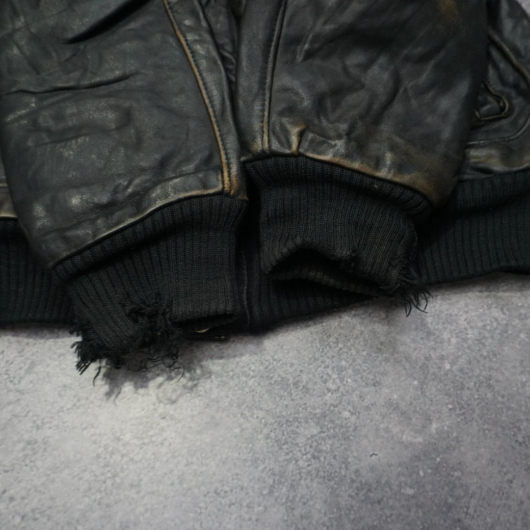 90s Aviator Leather Jacket
