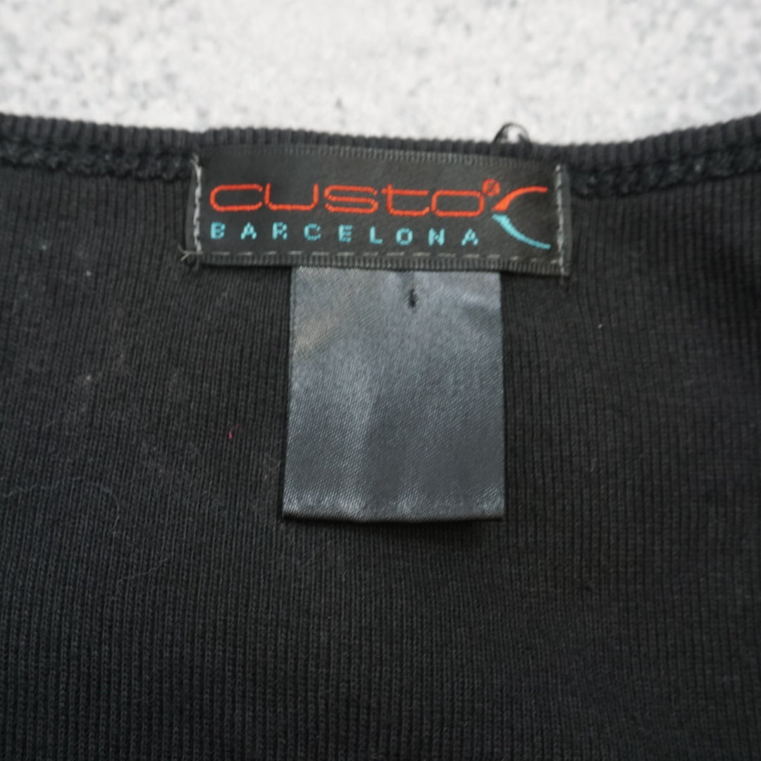 2000s Custo Barcelona Graphic Beaded Top