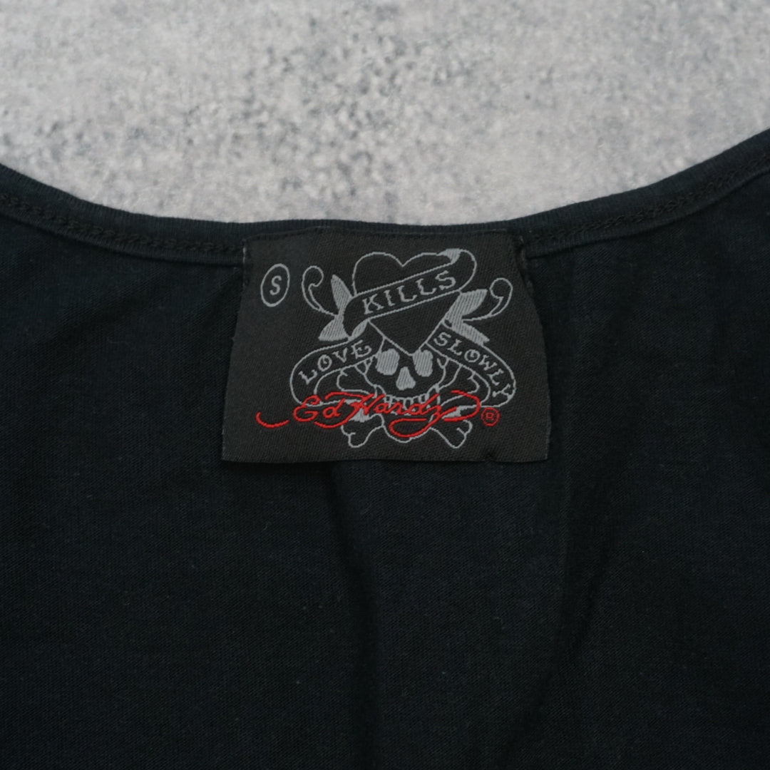 2000s Ed Hardy True To My Love Graphic Tank Top
