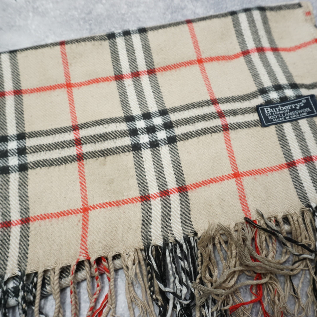 90s Burberry Wool Scarf